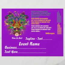 Mardi Gras Party Theme  Please View Notes Full Colour Flyer