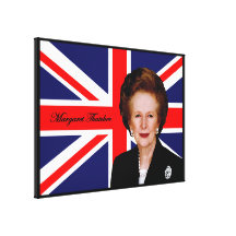 Margaret Thatcher - British Flag Canvas Print