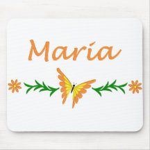 Maria (Orange Butterfly) Mouse Pads