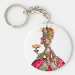 Marie Antoinette and Peacock Key Chain