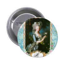 Marie Antoinette and Pink Roses buttons