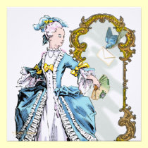Marie Antoinette Bluebird & Mirror invitations