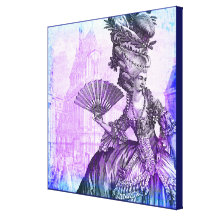 Marie Antoinette & Chateau Versailles Modern Print Stretched Canvas Prints