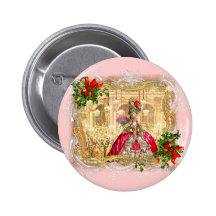 Marie Antoinette Christmas Ball Button