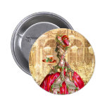 Marie Antoinette Christmas Tea Party Button Pin