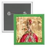 Marie Antoinette Christmas Tea Party Button Pin
