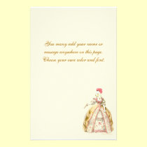 Marie Antoinette French Poodle Stationery stationery