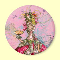 Marie Antoinette Hot Pink & Peacock magnets