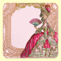 Marie Antoinette in Hot Pink Rococo frame stickers