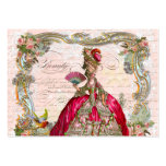 Marie Antoinette in Hot Pink with Pink Roses Business Cards