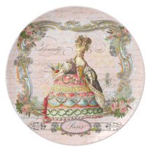 Marie Antoinette in Pink with Pink Roses Dinner Plates