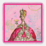 Marie Antoinette Let them eat cake & Peacock Square Sticker
