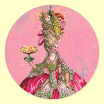 Marie Antoinette & Peacock French Pastry Stickers stickers
