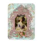 Marie Antoinette & Pink Roses Vinyl Magnet
