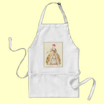 Marie Antoinette Poodle Fashion Plate Stationery aprons
