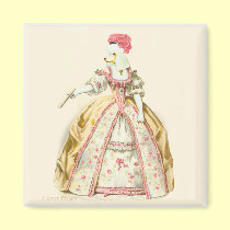 Marie Antoinette Poodle Fashion Plate Stationery magnets