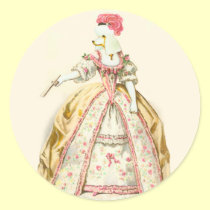 Marie Antoinette Poodle Fashion Plate Stationery stickers