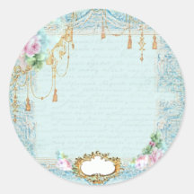 Marie Antoinette Roses and Lace Stationery/Cards Stickers