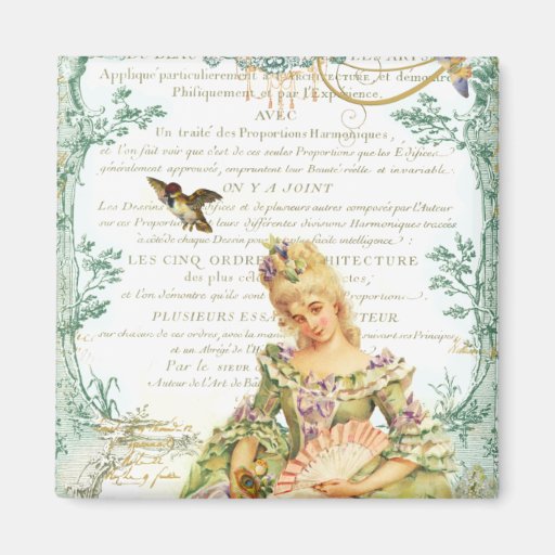 Marie Antoinette & Sparrow Refrigerator Magnet