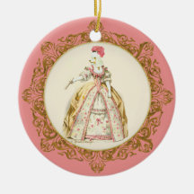 Marie Antoinette White Poodle Ornament