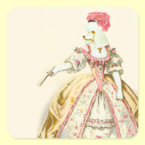 Marie Antoinette White Poodle stickers