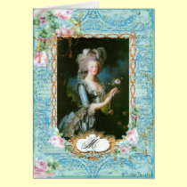 Marie Antoinette with Pink Roses and Lace cards