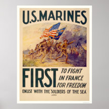 Marines - First to Fight in France for Freedom Posters