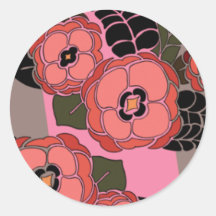 Mariposa in Rose & Brown - Round Stickers