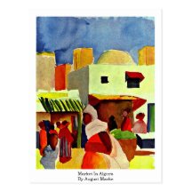 Market In Algiers By August Macke Postcard
