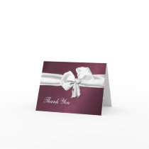Maroon Damask Thank You Card