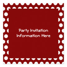 Maroon with White Polka Dots Custom Invitations