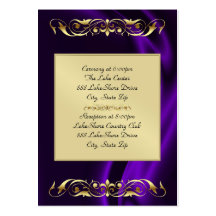 Marquis Purple Silk Gold Guest Info Business Card