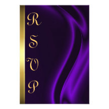 Marquis Purple Silk Gold RSVP Card Invite