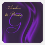 Marquis Purple Silk Square Monogram Sticker
