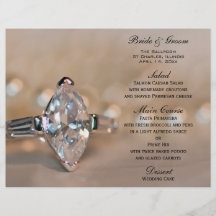 Marquise Diamond Ring Wedding Menu Full Color Flyer