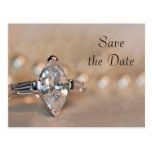 Marquise Diamond Ring Wedding Save the Date Postcards