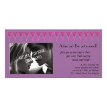 Marriage photo announcement template picture card