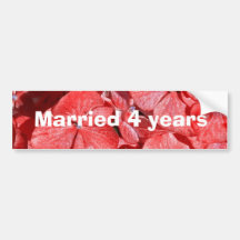 Married 4 years bumper sticker