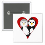 Married Heart Penguins Pinback Button