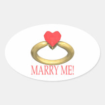 Marry Me Oval Sticker