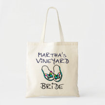 Martha's Vineyard Bride Canvas Bags
