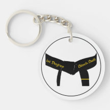 Martial Arts First Degree Black Belt Key Chain