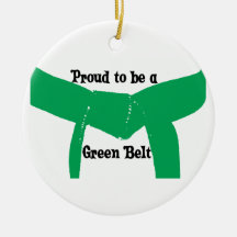 Martial Arts Green Belt Round Ornament