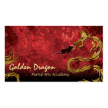 Martial Arts Karate Business Card Golden Dragon