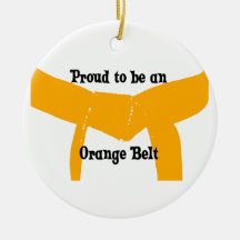 Martial Arts Orange Belt Round Ornament