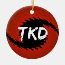 Martial Arts TKD Hurricane Round Ornament