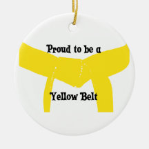 Martial Arts Yellow Belt Round Ornament