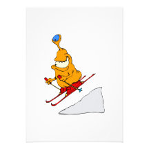 Martian Skier Invitations