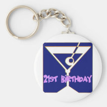 Martini 21st Birthday Gifts Keychains