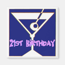 Martini 21st Birthday Gifts Magnets